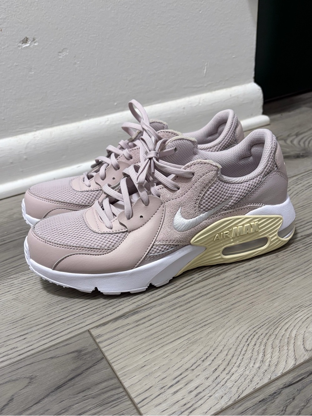 Nike Women’s Air Max Sneaker in Pale Pink with Gold Accent